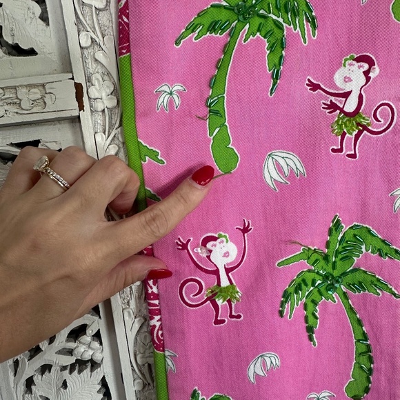 Vtg Pink & Green Fairy Core Preppy Patchwork Beaded Sequin Knee Length Skirt - Picture 3 of 9